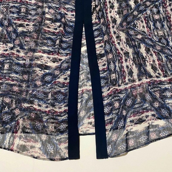 Vince Camuto Blue Tribal Abstract Print Sheer Maxi - Picture 9 of 9